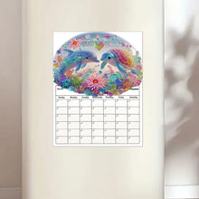 Load image into Gallery viewer, Dolphin Diamond Painting Magnetic Fridge Calendar To-do List Calendar for Adults