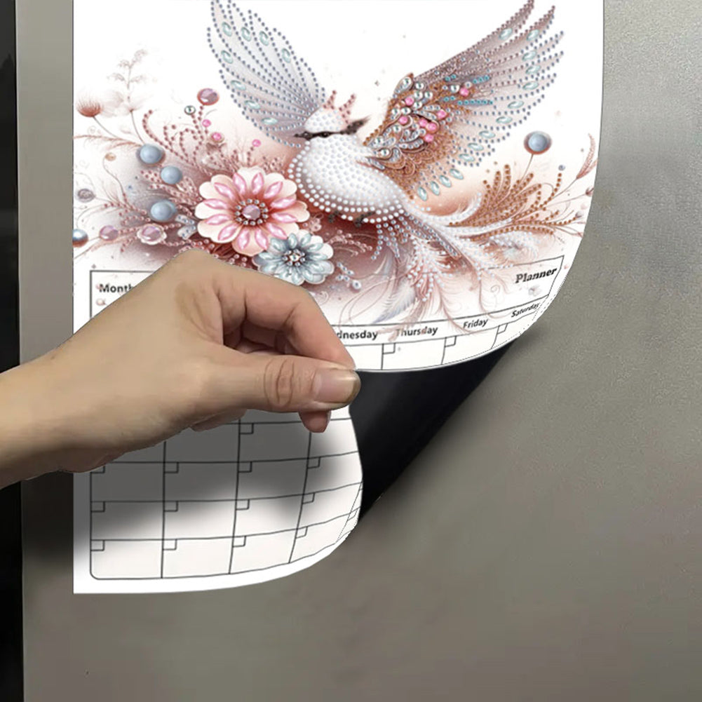 Flying Bird Diamond Painting Magnetic Fridge Calendar To-do List Calendar
