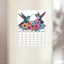 Load image into Gallery viewer, Hummingbird Diamond Painting Magnetic Fridge Calendar To-do List Calendar