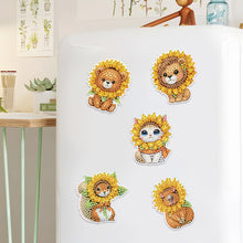 Load image into Gallery viewer, 6Pcs Sunflower Animals Diamond Painting Fridge Magnet Diamond Art Magnets Decals