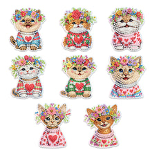Load image into Gallery viewer, 6Pcs Flowers Cats Dogs Diamond Painting Fridge Magnet Diamond Art Magnets