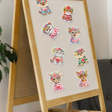 Load image into Gallery viewer, 6Pcs Flowers Cats Dogs Diamond Painting Fridge Magnet Diamond Art Magnets