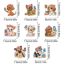 Load image into Gallery viewer, 6Pcs Butterfly Puppy Diamond Painting Fridge Magnet Diamond Art Magnets Decals