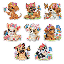 Load image into Gallery viewer, 6Pcs Butterfly Puppy Diamond Painting Fridge Magnet Diamond Art Magnets Decals