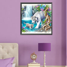 Load image into Gallery viewer, Diamond Painting - Full Round - White Tiger (50*50CM)