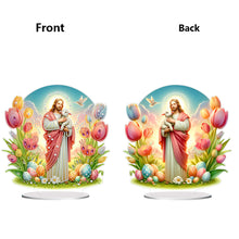 Load image into Gallery viewer, Acrylic Special Shape Jesus Tulips Diamond Painting Desktop Decors for Adults