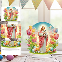 Load image into Gallery viewer, Acrylic Special Shape Jesus Tulips Diamond Painting Desktop Decors for Adults