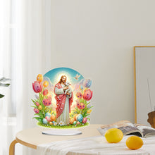 Load image into Gallery viewer, Acrylic Special Shape Jesus Tulips Diamond Painting Desktop Decors for Adults