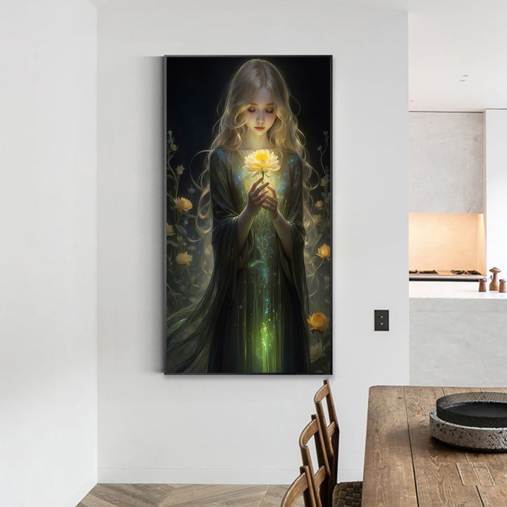 Diamond Painting - Full Round - Glowing girl (40*70CM)
