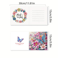 Load image into Gallery viewer, 6Pcs Butterfly DIY Diamond Painting Greeting Card for Holiday Party Favors