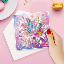 Load image into Gallery viewer, 6Pcs Butterfly DIY Diamond Painting Greeting Card for Holiday Party Favors