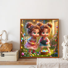 Load image into Gallery viewer, Diamond Painting - Full Round - Easter egg twin girls (40*40CM)