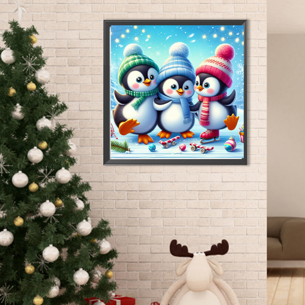 Diamond Painting - Full Round - Three snowmen (40*40CM)