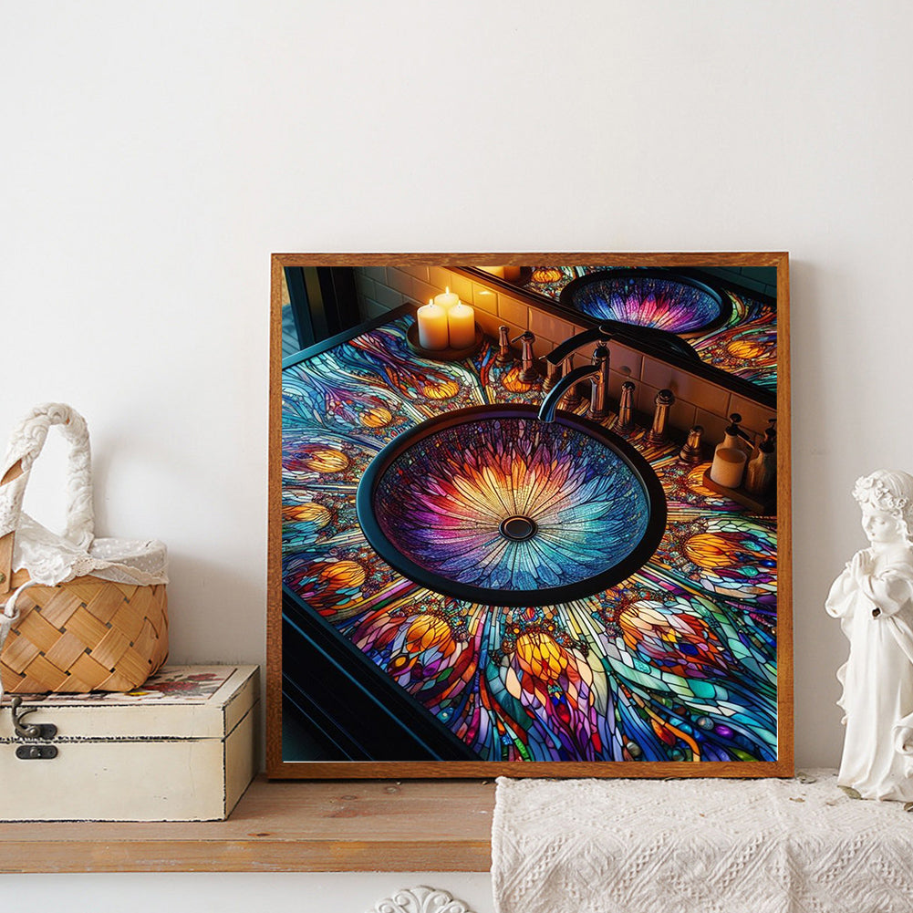 Diamond Painting - Full Round - Glass art sink (40*40CM)