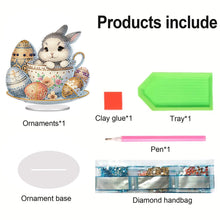 Load image into Gallery viewer, Acrylic Easter Coffee Cup Bunny Table Top Diamond Painting Ornament Kits