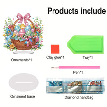 Load image into Gallery viewer, Acrylic Easter Egg Flower Basket Table Top Diamond Painting Ornament Kits