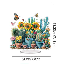 Load image into Gallery viewer, Acrylic Sunflower Cactus Table Top Diamond Painting Ornament Kits for Beginners