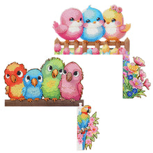 Load image into Gallery viewer, 2Pcs Happy Bird Diamond Painting Door Corner Sign 5D DIY Wooden Door Topper