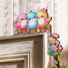 Load image into Gallery viewer, 2Pcs Happy Bird Diamond Painting Door Corner Sign 5D DIY Wooden Door Topper