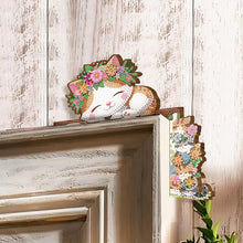 Load image into Gallery viewer, 2Pcs Panda Cat Diamond Painting Door Corner Sign 5D DIY Wooden Door Topper