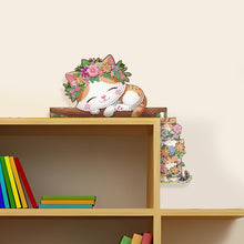 Load image into Gallery viewer, 2Pcs Panda Cat Diamond Painting Door Corner Sign 5D DIY Wooden Door Topper