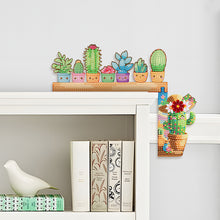 Load image into Gallery viewer, 2Pcs Cactus Diamond Painting Door Corner Sign 5D DIY Wooden Door Topper