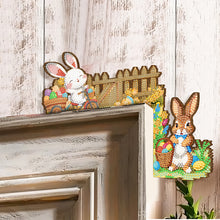 Load image into Gallery viewer, 2Pcs Easter Series Diamond Painting Door Corner Sign 5D DIY Wooden Door Topper