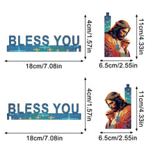 Load image into Gallery viewer, 2Pcs Praying Jesus Diamond Painting Door Corner Sign 5D DIY Wooden Door Topper
