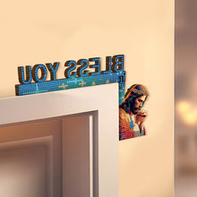 Load image into Gallery viewer, 2Pcs Praying Jesus Diamond Painting Door Corner Sign 5D DIY Wooden Door Topper