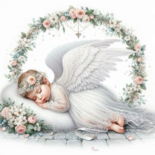 Load image into Gallery viewer, Diamond Painting - Full Round - Wreath angel child (40*40CM)