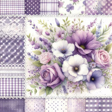 Load image into Gallery viewer, Diamond Painting - Full Round - Purple plaid flowers (30*30CM)
