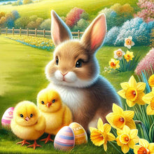 Load image into Gallery viewer, Diamond Painting - Full Round - Easter bunny yellow chicken (40*40CM)