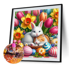 Load image into Gallery viewer, Diamond Painting - Full Round - Easter daffodil bunny kitten (40*40CM)