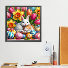 Load image into Gallery viewer, Diamond Painting - Full Round - Easter daffodil bunny kitten (40*40CM)