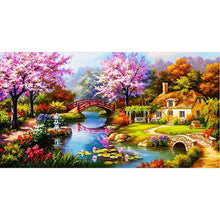Load image into Gallery viewer, Diamond Painting - Full Square - Small Bridge and Flowing Water (95*50CM)