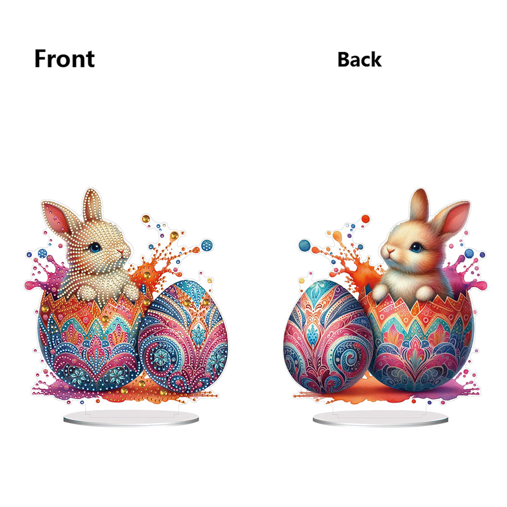 Acrylic Special Shaped Easter Egg Bunny 5D DIY Diamond Art Tabletop Decorations