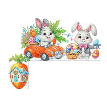 Load image into Gallery viewer, Easter Rabbit Carrot 5D DIY Diamond Painting Door Corner Sign for Door Wall