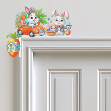 Load image into Gallery viewer, Easter Rabbit Carrot 5D DIY Diamond Painting Door Corner Sign for Door Wall