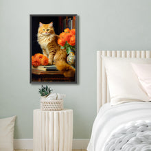 Load image into Gallery viewer, Diamond Painting - Full Round - Cat and Flower (40*60CM)