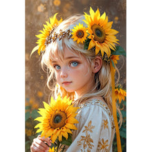 Load image into Gallery viewer, Diamond Painting - Full Round - Sunflower Girl (40*60CM)