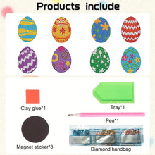 Load image into Gallery viewer, 8Pcs Easter Egg Chicken Diamond Art Fridge Magnet Diamond Painting Fridge Magnet