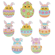 Load image into Gallery viewer, 8Pcs Easter Egg Chicken Diamond Art Fridge Magnet Diamond Painting Fridge Magnet