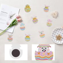 Load image into Gallery viewer, 8Pcs Easter Egg Chicken Diamond Art Fridge Magnet Diamond Painting Fridge Magnet