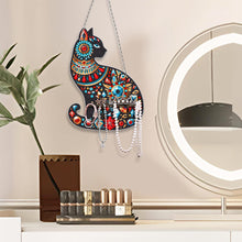 Load image into Gallery viewer, Gemstone Black Cat Diamond Painting Ornaments with Shelf for Garden Window Decor