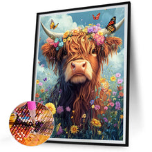 Load image into Gallery viewer, Diamond Painting - Full Round - Yak in the flower bush (30*40CM)