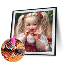 Load image into Gallery viewer, Diamond Painting - Full Round - Little Girl Eating Cherries (40*40CM)
