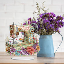 Load image into Gallery viewer, Acrylic Special Shape Flower Sewing Machine Diamond Painting Desktop Ornaments