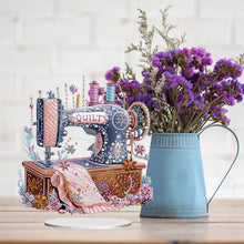Load image into Gallery viewer, Acrylic Special Shape Flower Sewing Machine Diamond Painting Desktop Ornaments
