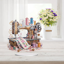 Load image into Gallery viewer, Acrylic Special Shape Flower Sewing Machine Diamond Painting Desktop Ornaments