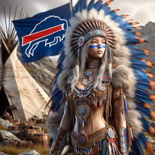 Load image into Gallery viewer, Diamond Painting - Full Round - Indian woman Buffalo Bill (40*40CM)